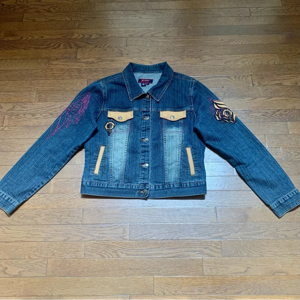 Platinum Plush Women's Embroidered Denim Jacket | Size XL | Denim | Style #9850 - Picture 3 of 11